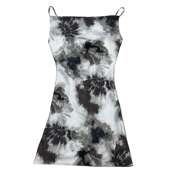 Dear Moon Cowl Neck Tie Dye Print Lined Juniors Mini Dress Sz 0 Stretchy Lined - Picture 4 of 12